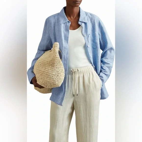 J. Crew Sky Blue Linen Shirt - Picture 2 of 13